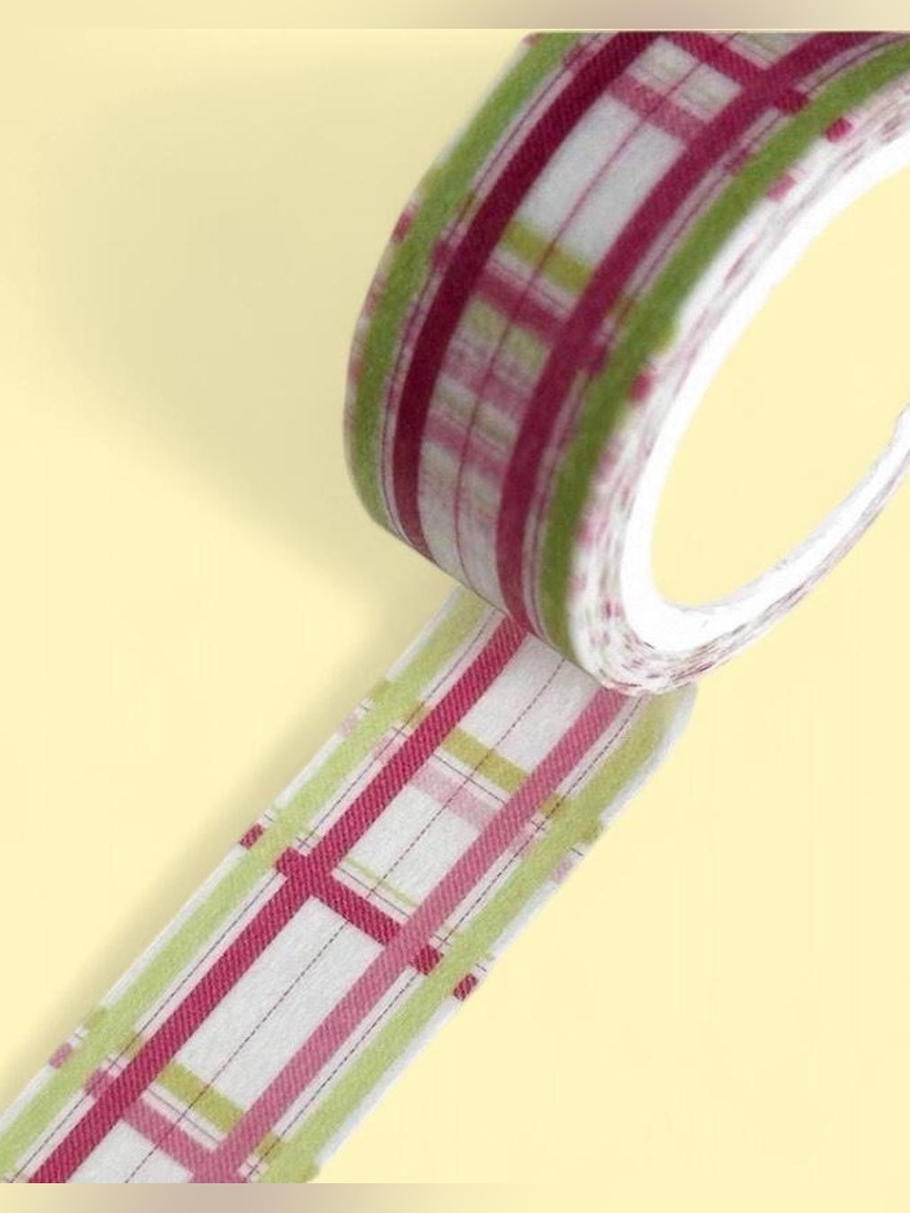 Green and Pink Plaid Washi Tape Roll